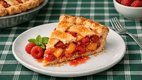 Easy Peach Raspberry Pie